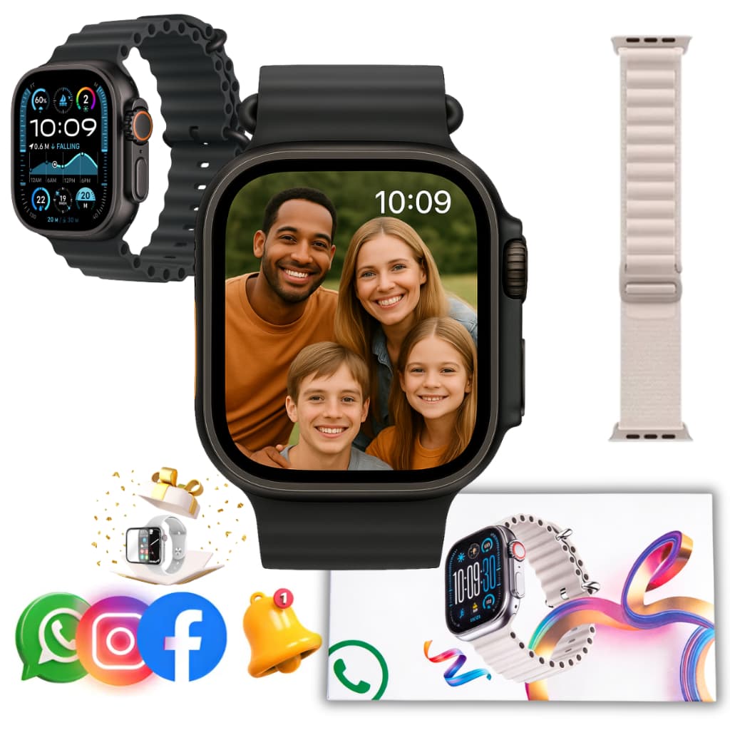 Relogio Digital Smartwatch U11S Series 11 2.0 Bluetooth com Chamada Músic Troca Pulseira Notificação