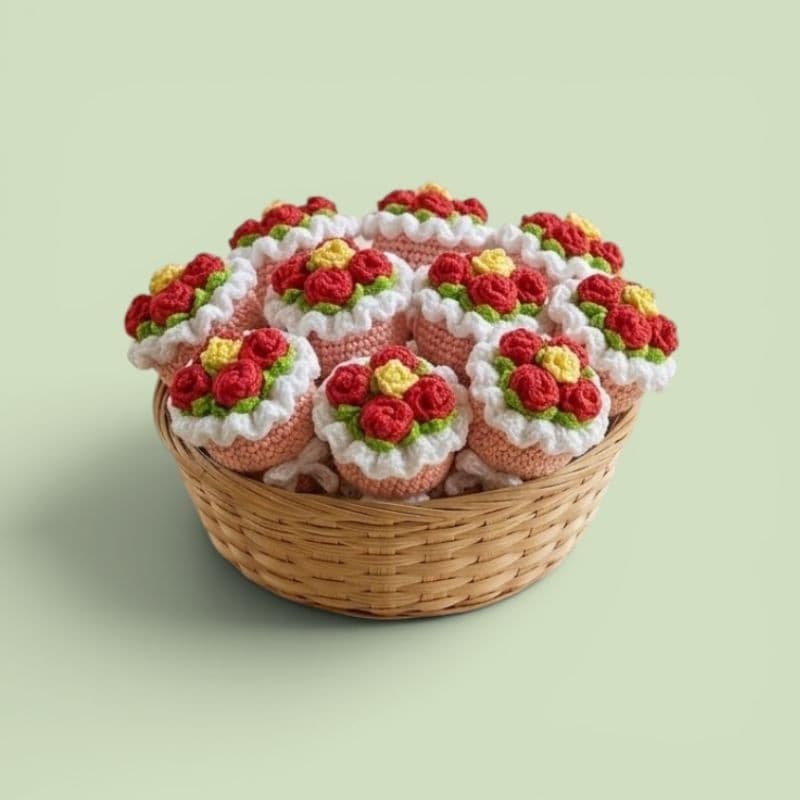 Kit Chaveiro Buquê Crochê Amigurumi