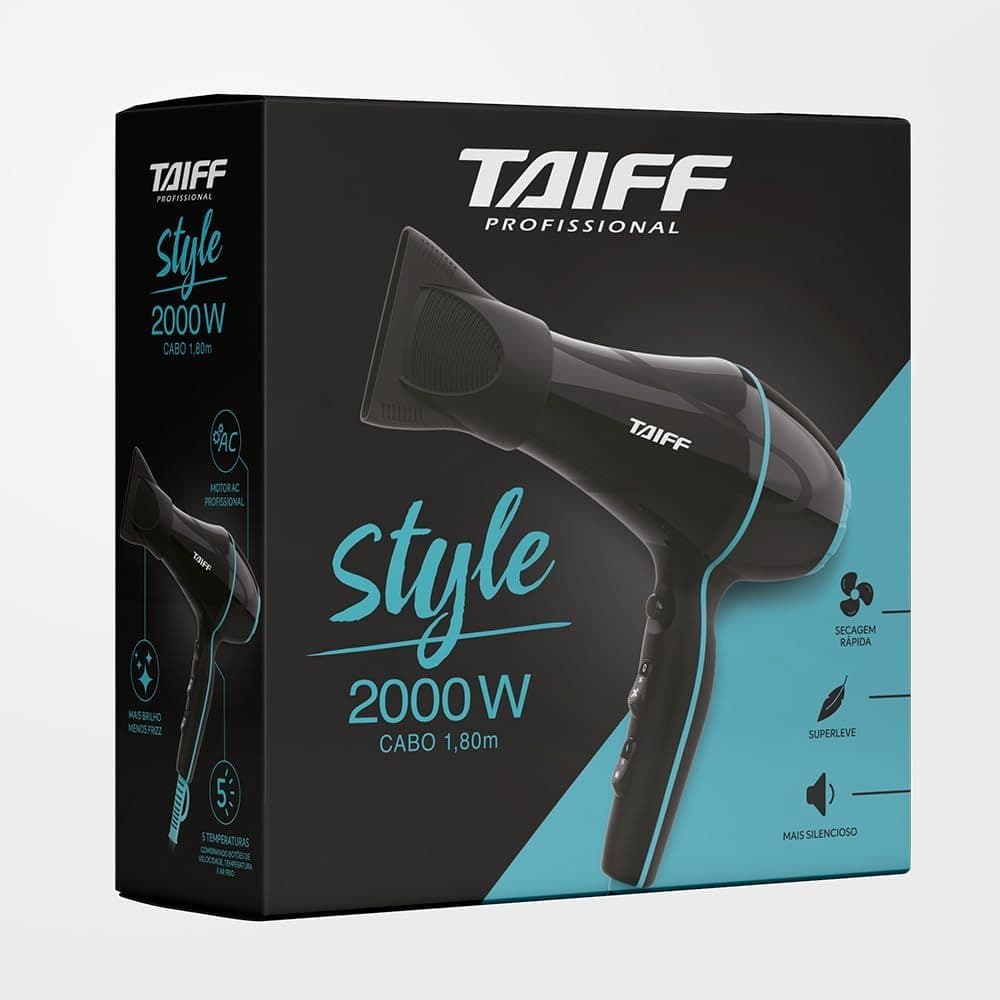 Secador De Cabelo Taiff Style Profissional 2000W Motor AC Preto Original 127V