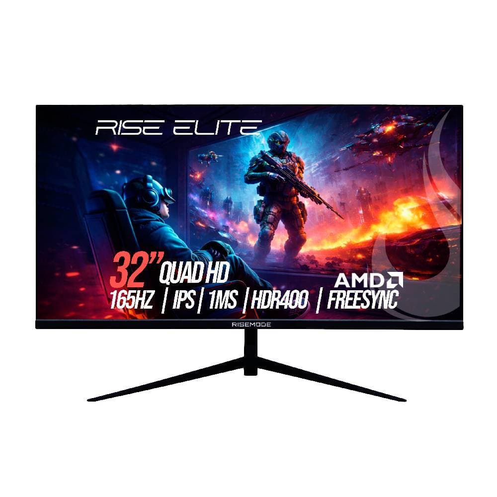 Monitor Gamer Rise Mode Elite 32" QHD 2K 165hz IPS 1ms HDMI DisplayPort - RM-MOG-32F1652K-B