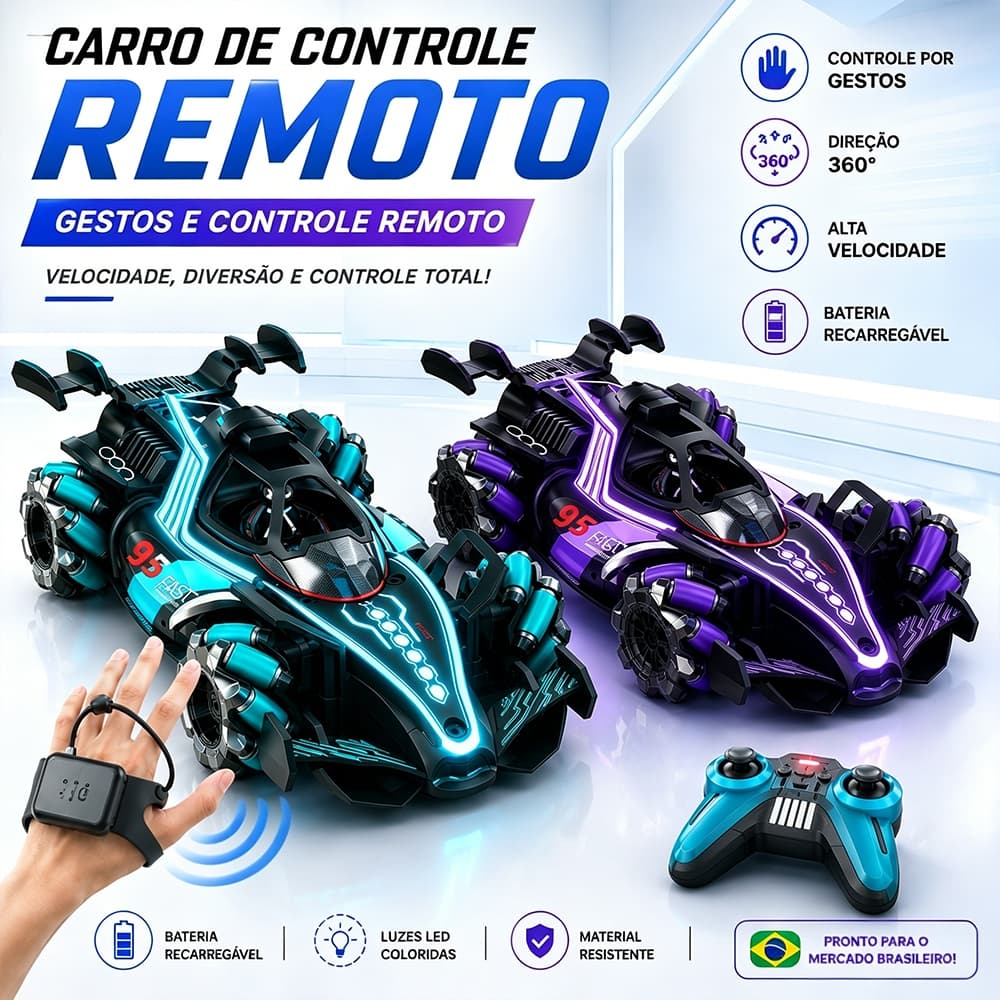 Carrinho de Controle Remoto F1 Recarregável De Drift Solta Fumaça Carro de Alta Velocidade Diversão