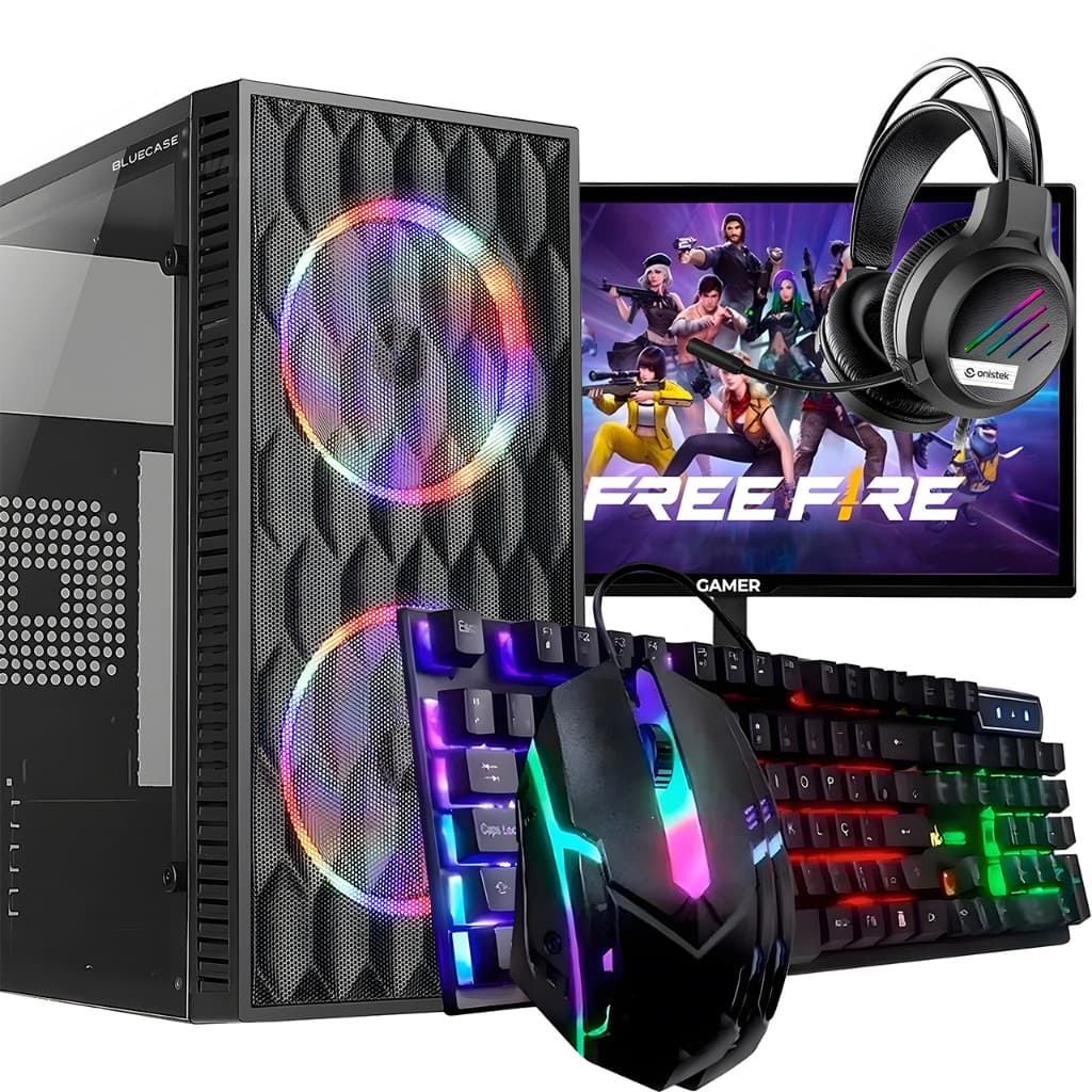 CPU GAMER COMPLETA RYZEN 3 3200G + 16GB + 480GB MUITO RAPIDO + MONITOR 19" + TECLADO E MOUSE