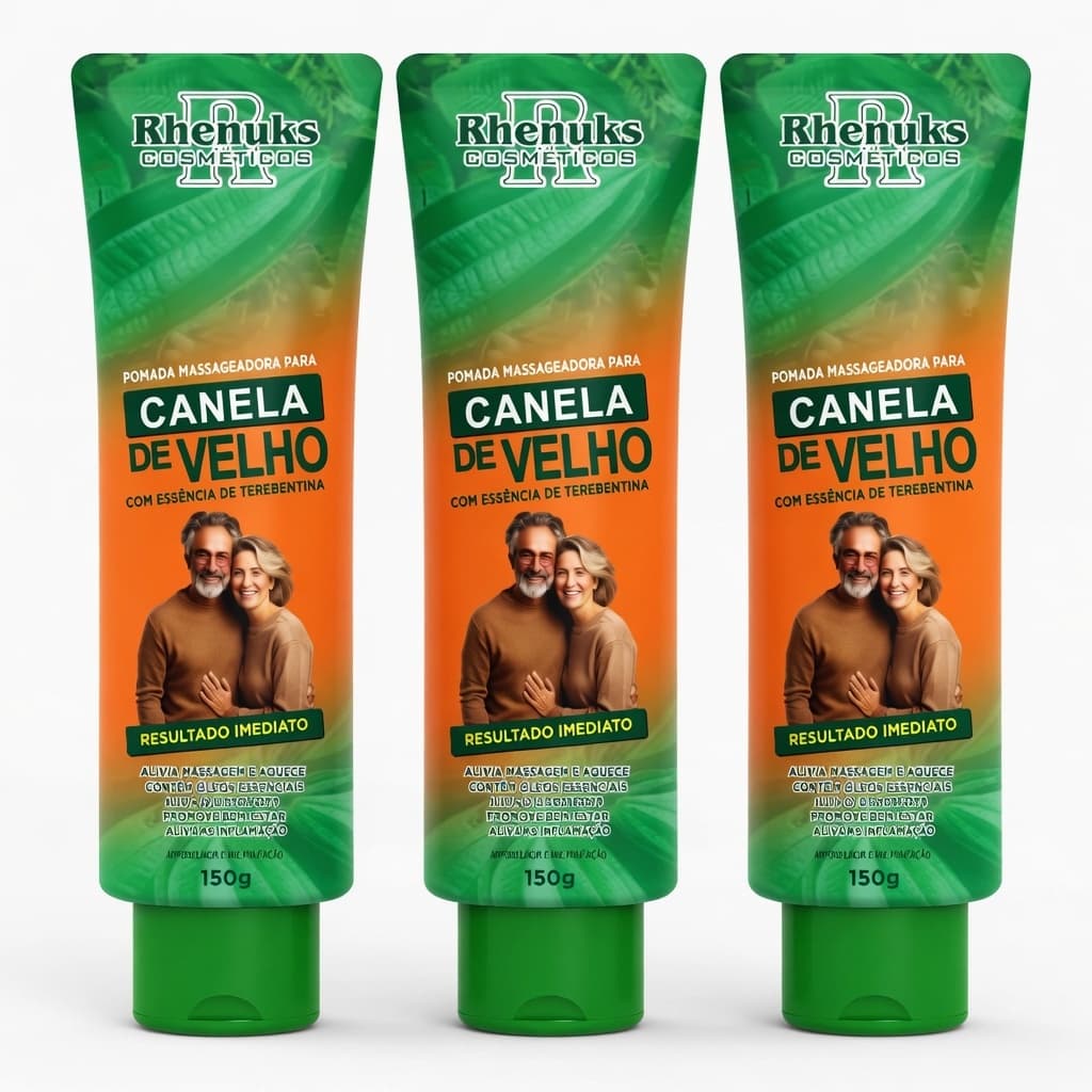 Kit 3 Pomada Massageadora Canela de Velho 150g Rhenuks – Alívio Muscular
