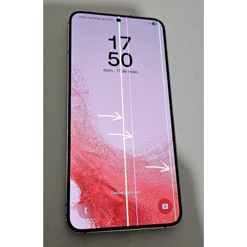 Samsung Galaxy S22+ 5G 128GB Rosa Usado (COM VÁRIAS LINHAS VERTICAIS)