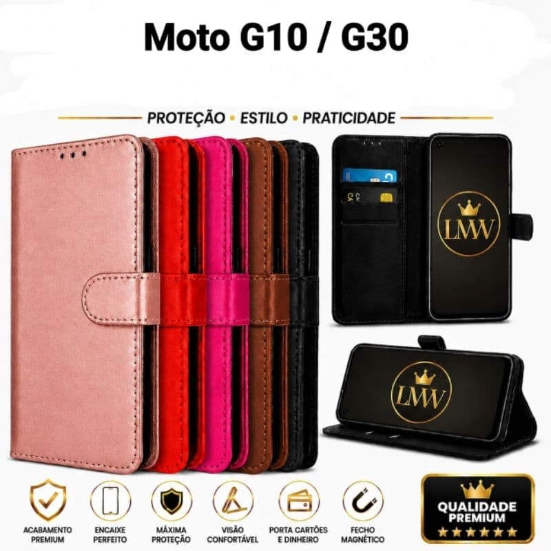 Capinha Capa Carteira Flip Cover Motorola Moto G10 - Moto G30