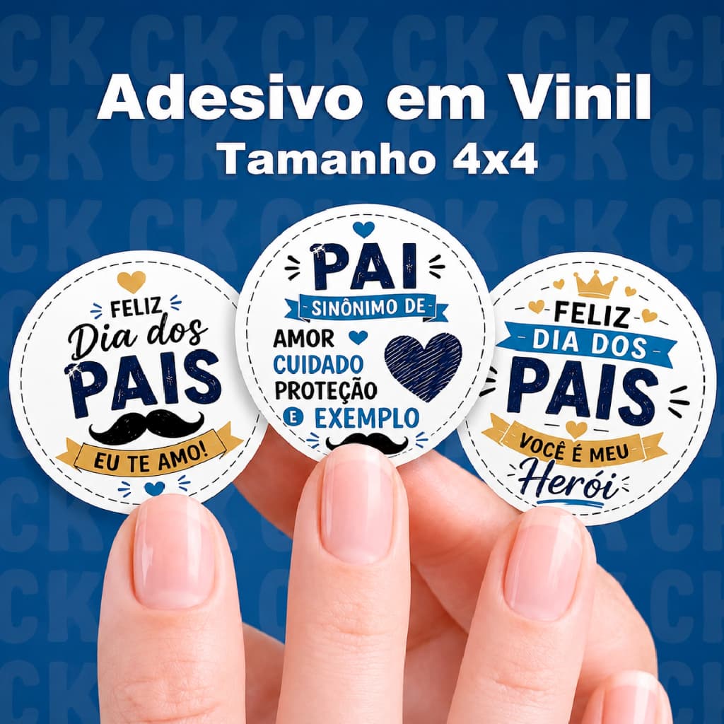 KIT Adesivos Etiqueta Feliz Dia dos Pais | Adesivo Cliente Dia dos Pais 4x4