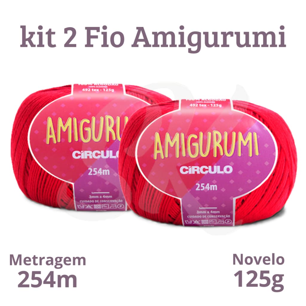 Kit 2 Fio Amigurumi Circulo 254m 125g Linha de Croche e Trico
