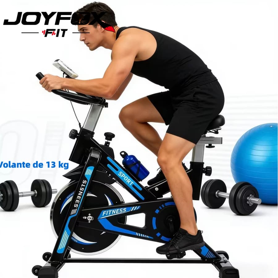 Bicicleta Ergométrica Para Spinning Mecanica 13kg Fitness Residencial Silenciosa Cor Preto/vermelho