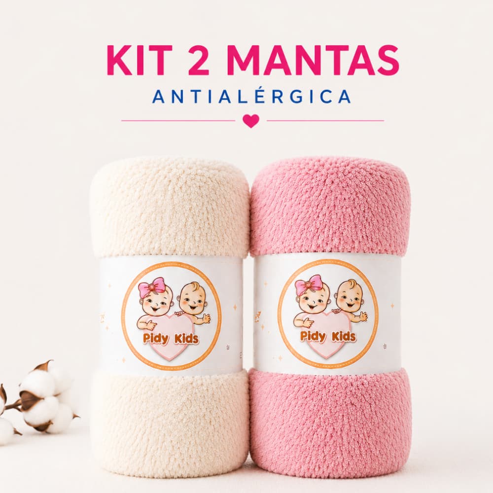 kit 2 Mantas  Bebê Soft Antialérgica 70x95cm Macia Quentinha Lavável Enxoval Premium Unissex