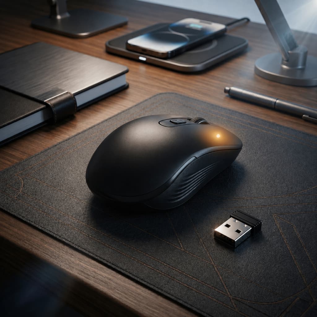 Mouse Sem Fio Recarregável H'Maston MS07 Ergonômico Silencioso 2.4G