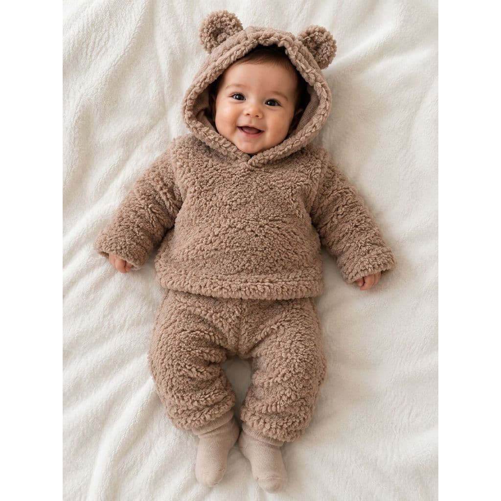 Conjunto Bebê Menino Menina Blusa Calça Carneirinho Kit 02 Peças Roupa de Bebê Menino Menina