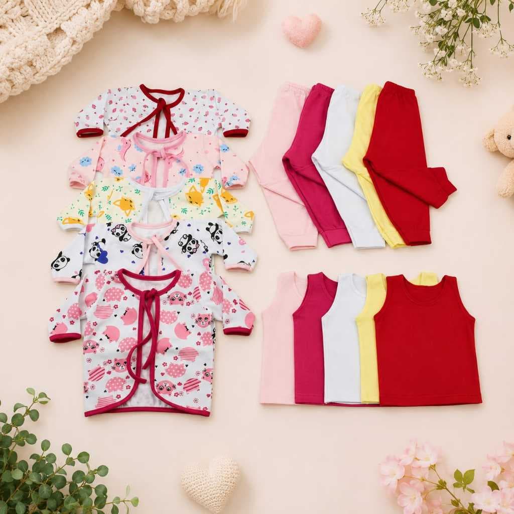 Kit 3 conjunto de bebê, roupinha de neném, enxoval de bebê recém nascido menina