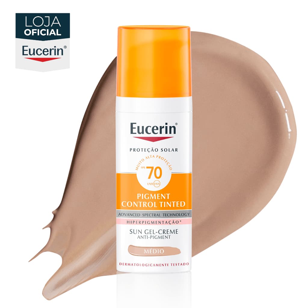 EUCERIN Protetor Solar Facial Antimanchas Cor Média FPS 70 50ml