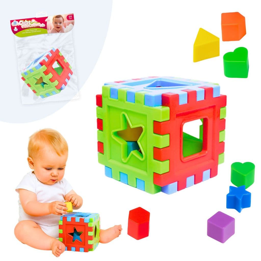 Cubo Educativo Brinquedo Interativo Didático Formas Geométricas De Encaixar