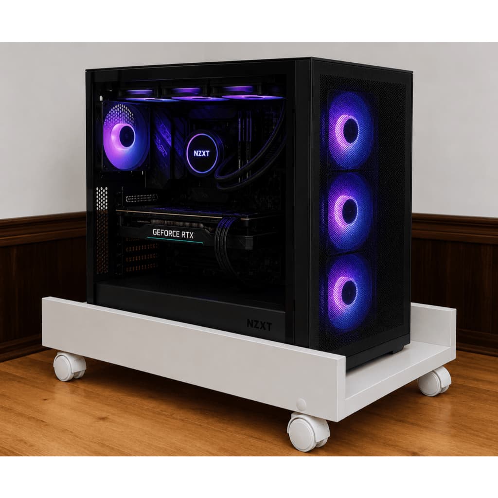 Suporte Para CPU 25 cm Gabinete Setup Com Rodízios Escritório Home Office Gamer