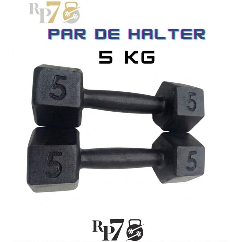 Par de halteres de 5KG(peso de academia)