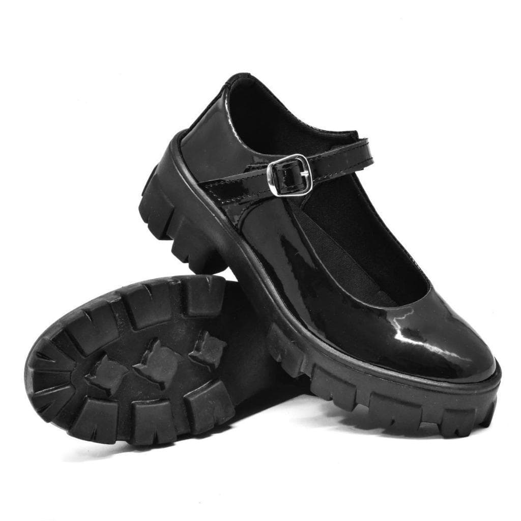 Sapato Mary Jane Feminino Tratorado Sapatilha Boneca Vintage Estiloso Fashion