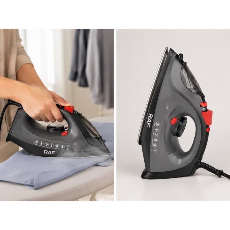 Ferro de Passar a Vapor RAF Base Cerâmica Antiaderente Vapor Borrifador Roupas Passadeira Cozinha 110V