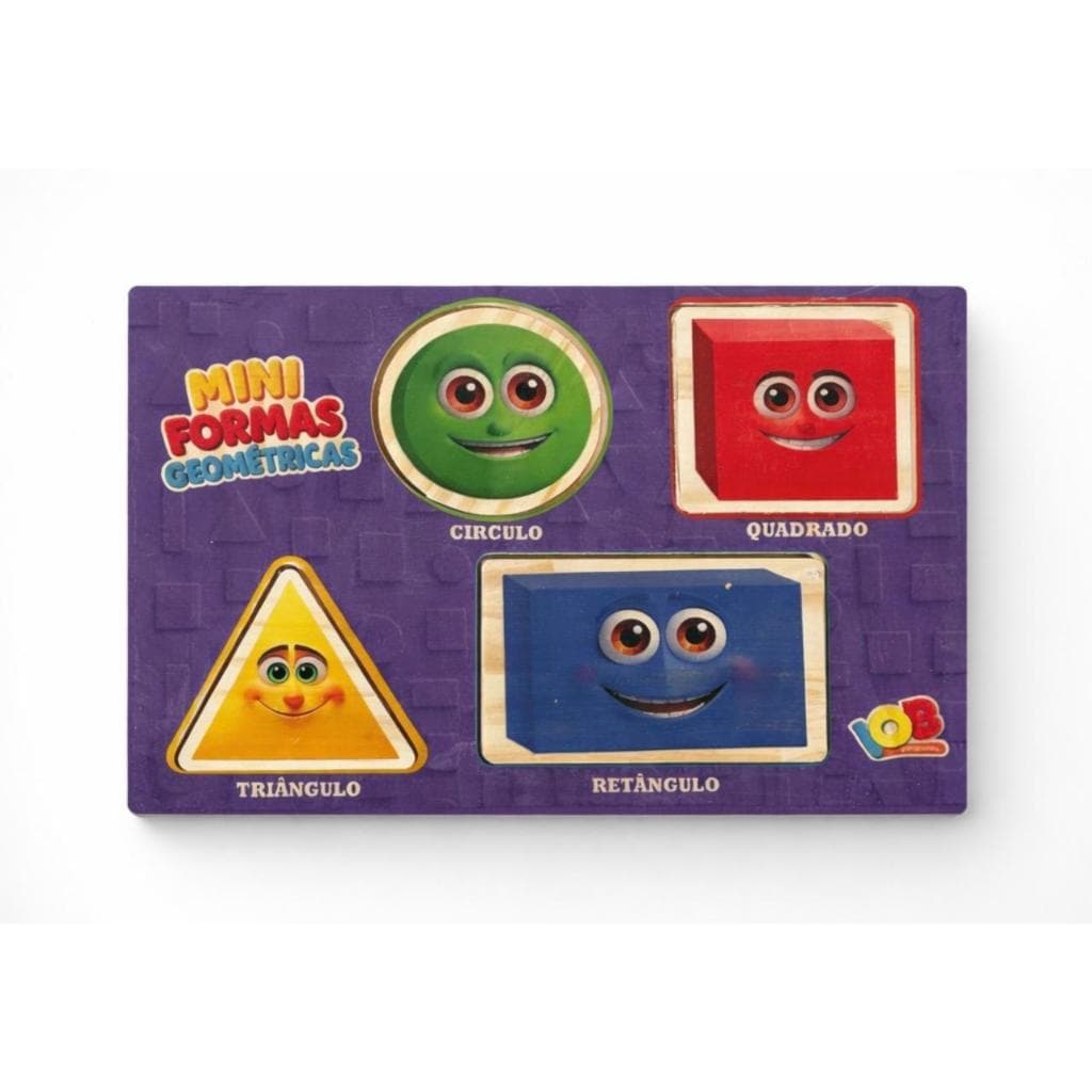 Brinquedo educativo de encaixe Infantil Formas Geométricas Pedagógico Educativo em Madeira