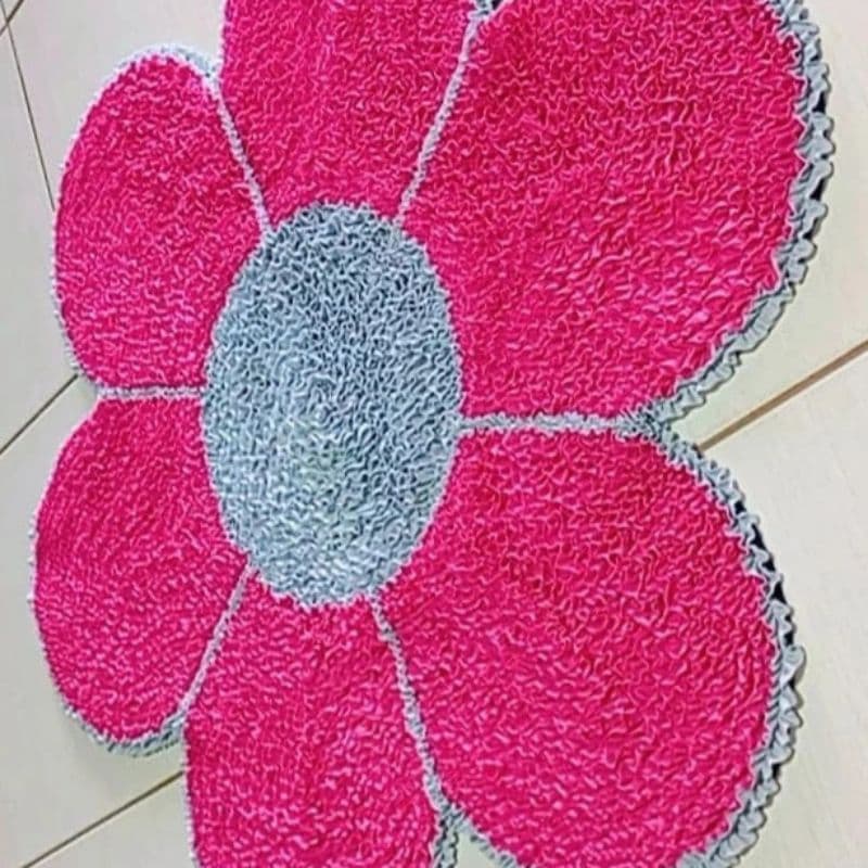 tapete flor rosa sala, quarto e cozinha tapete de frufru com antiderrapante decorativo