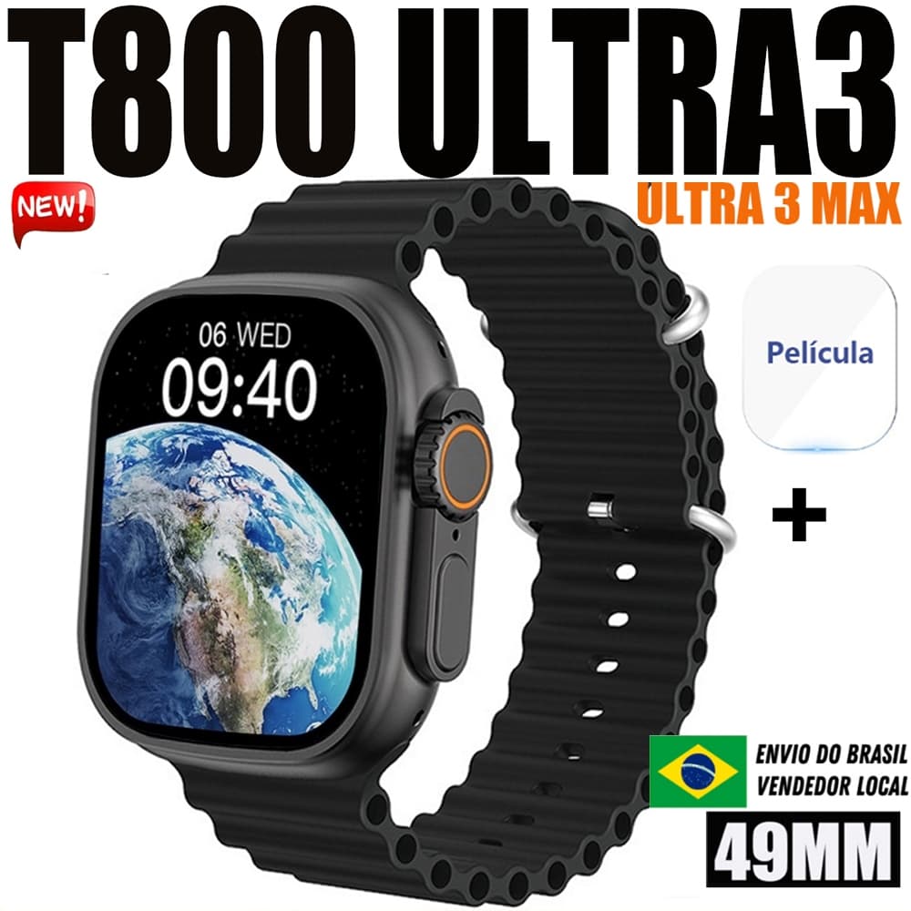 Relógio Inteligente 2026 T800 Ultra Série 9 Smartwatch Sem Fio Bluetooth 2.19 Polegadas NFC