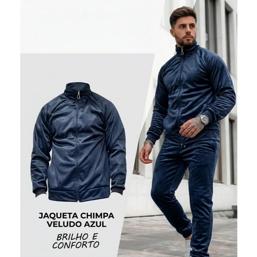 Jaqueta Chimpa Poliéster Gola Alta para Inverno com Estilo Fecho de Ziper