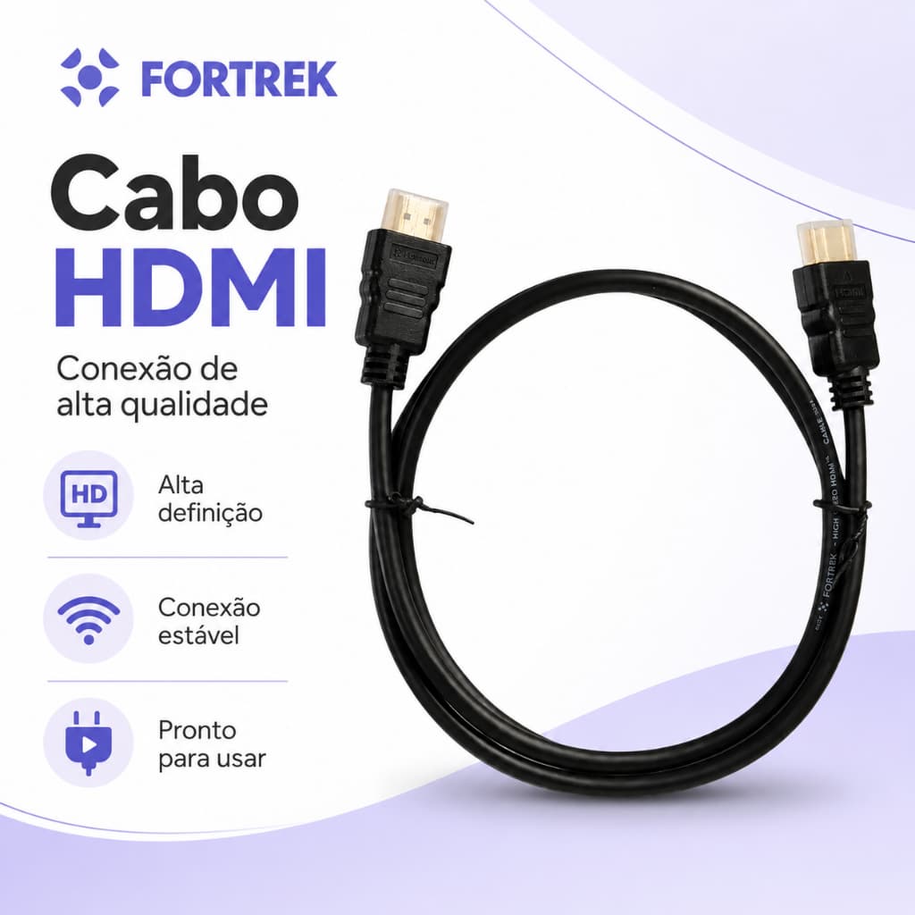 Cabo HDMI 2.0 1m 4K HDR Ultra HD Para Monitor TV Notebook Gamer