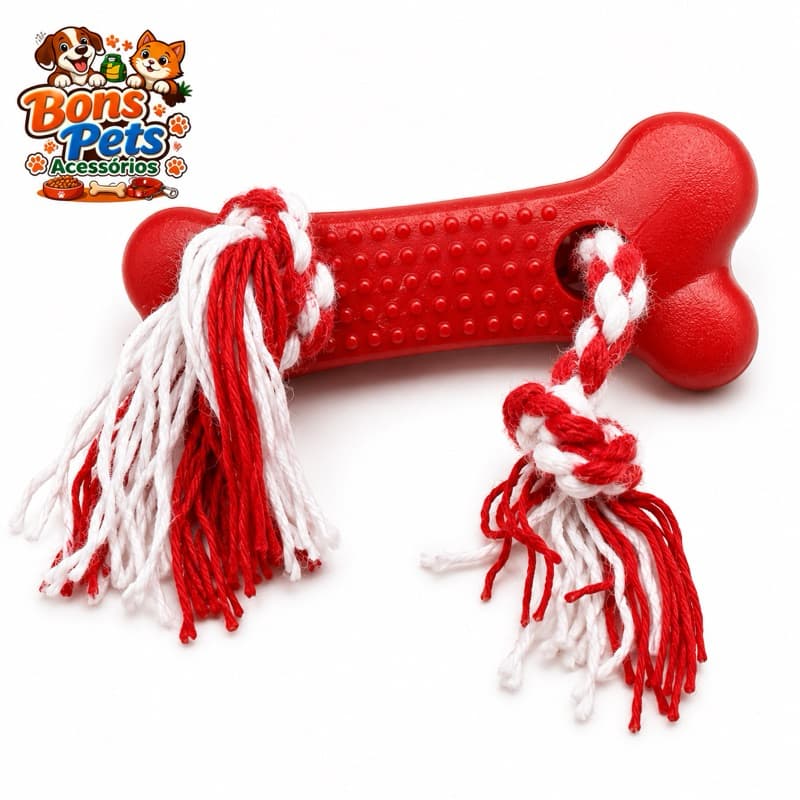 Osso Higiênico Com Corda,Pequeno,Brinquedo para Cachorro,Brinquedo para Cães
