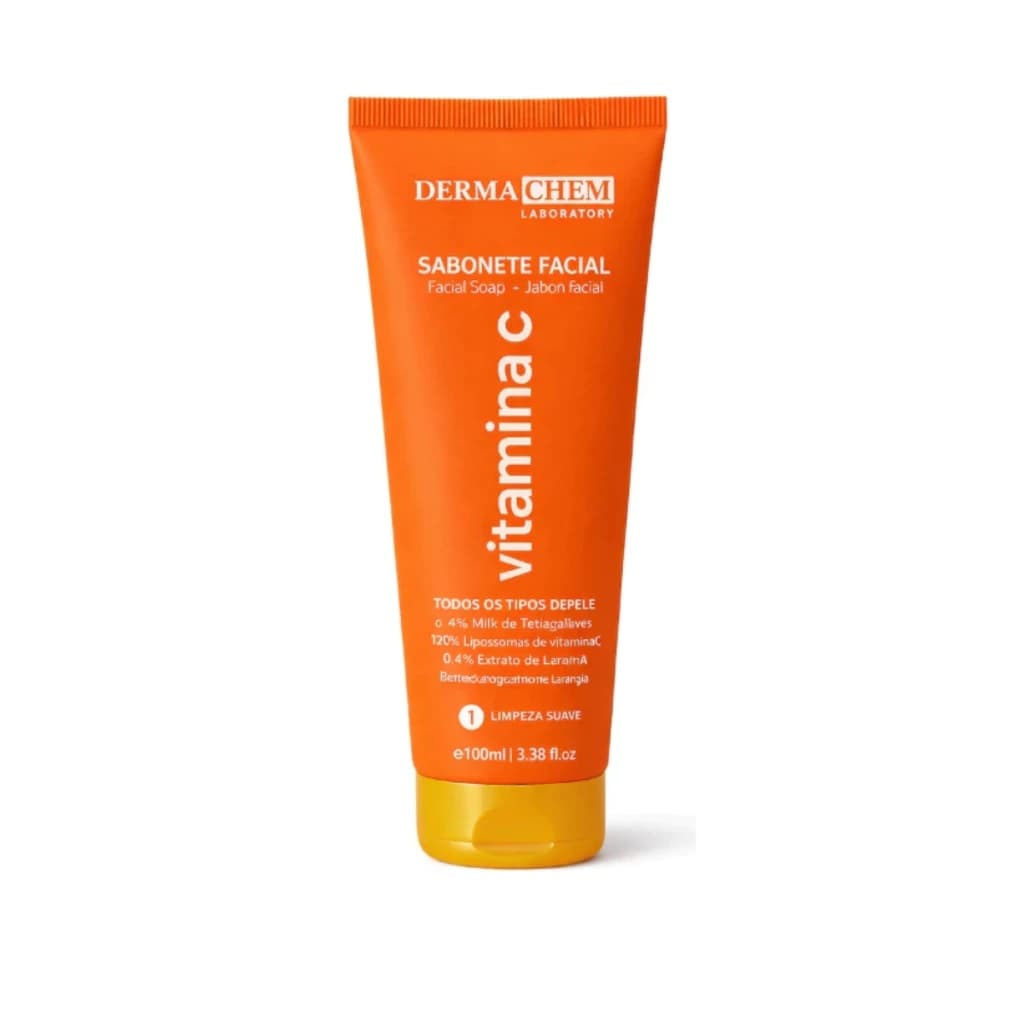 Sabonete Facial Vitamina C Dermachem 100ml Anti-Idade Clareador Original