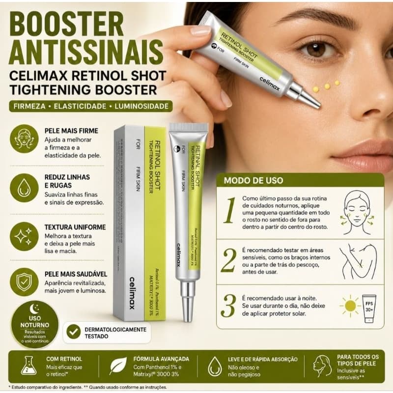 Creme Anti Idade Retinol Firmador Rugas Linhas Finas Lifting Facial Celimax Coreano