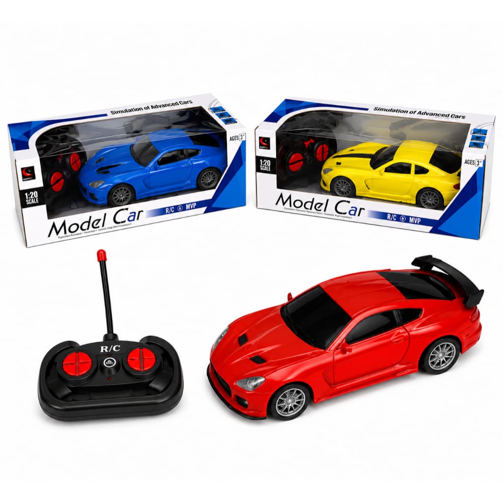Carrinho de Controle Remoto Esportivo 1:20 RC Infantil Carro de Corrida com Controle Sem Fio 3+ Anos