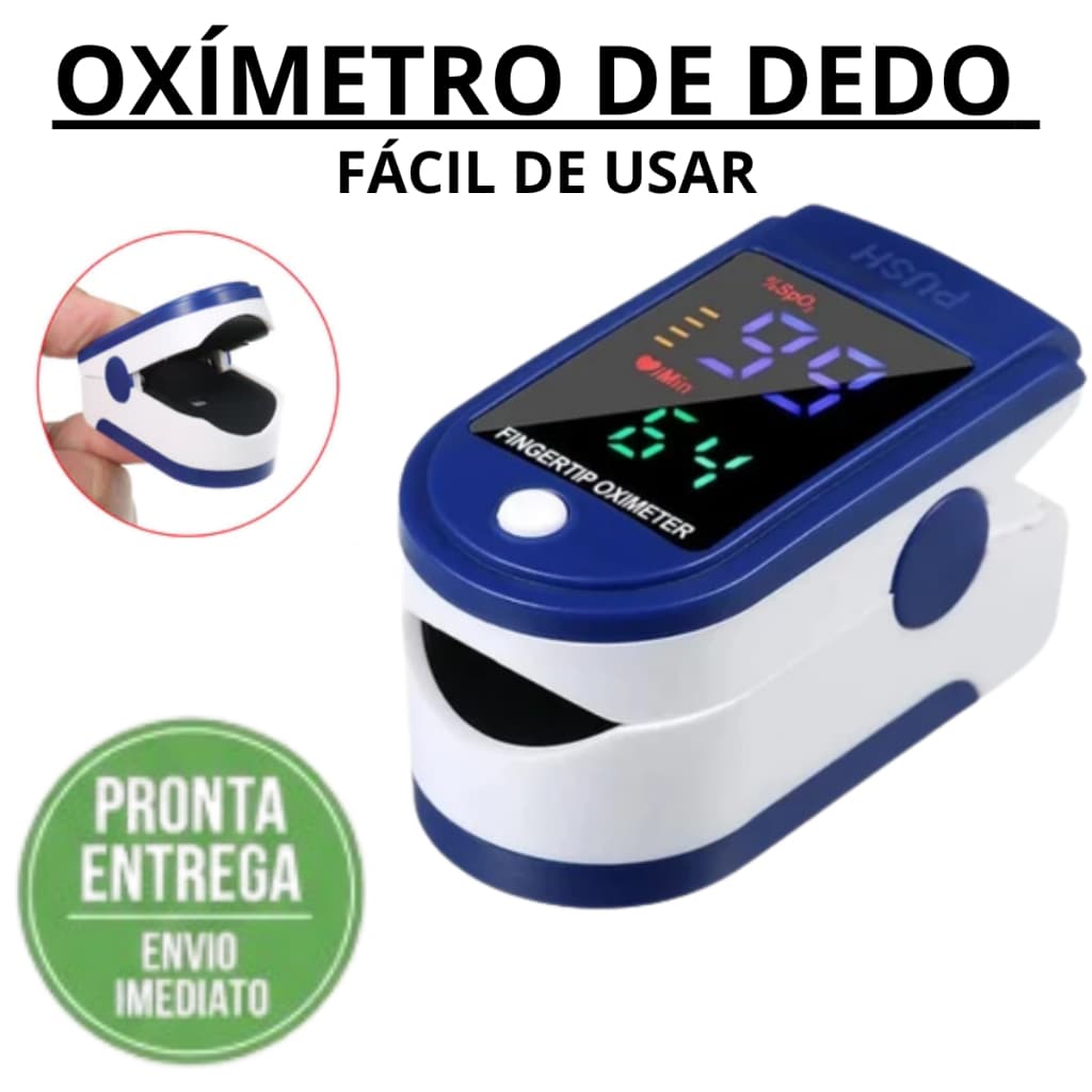 Oxímetro de Dedo Digital Portátil | Medidor de Oxigênio SpO2 e Frequência Cardíaca com Tela LED Colorida