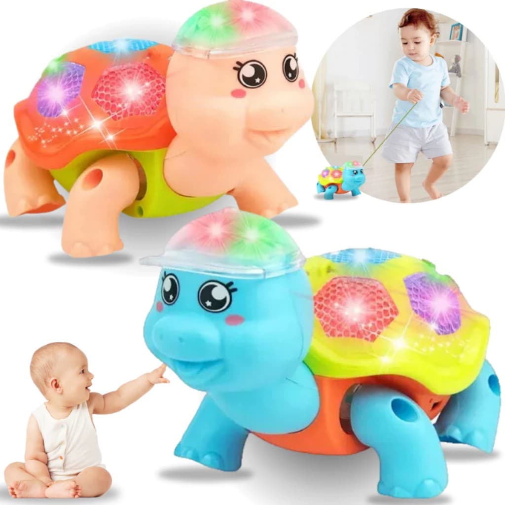 Brinquedo Animais fofos Fujão Musical Som Luz E Movimento Infantil Brinquedos educativos Para Bebês