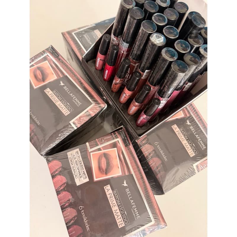 Box Display Batom Líquido Matte La Prime Bella Femme 24 Unidades)