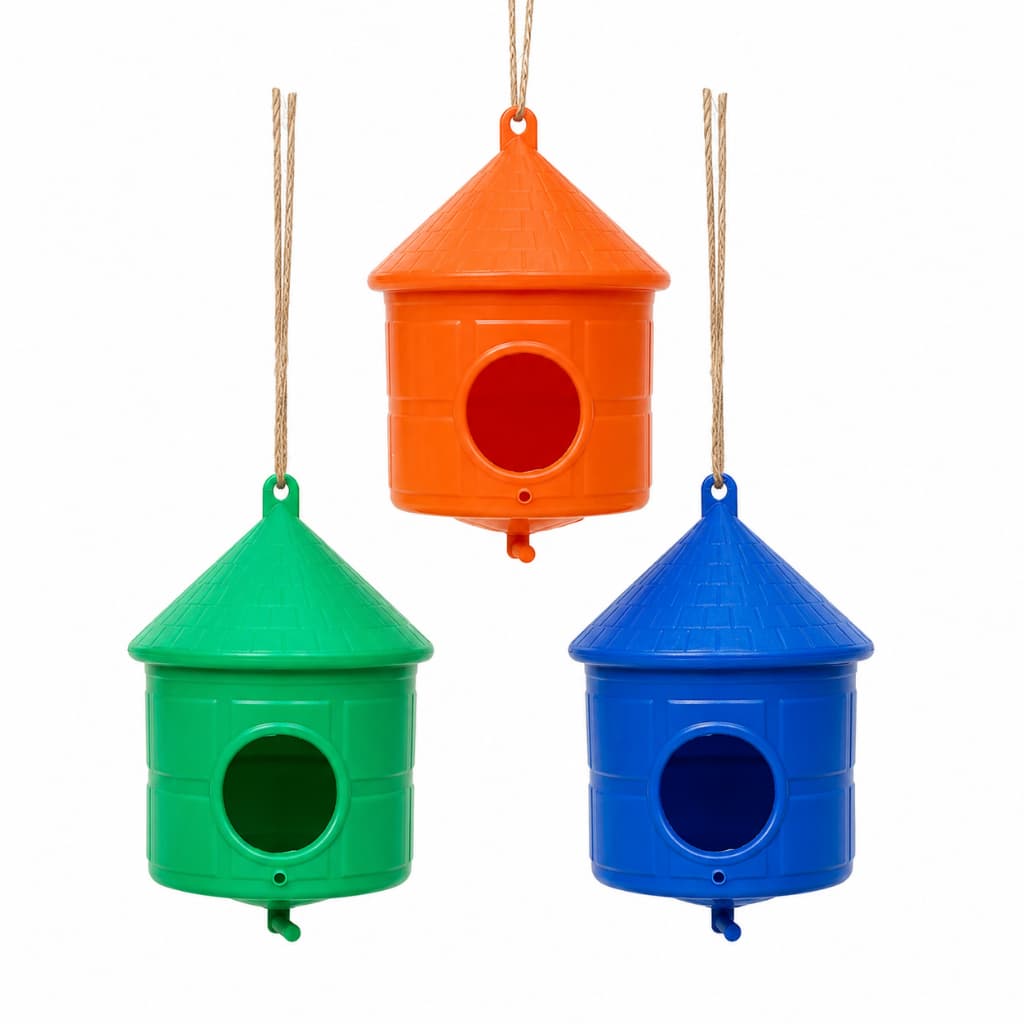 Casinha de Passarinho Para Pendurar Casa Para Pássaros Livres Decoração Plástico Jardim