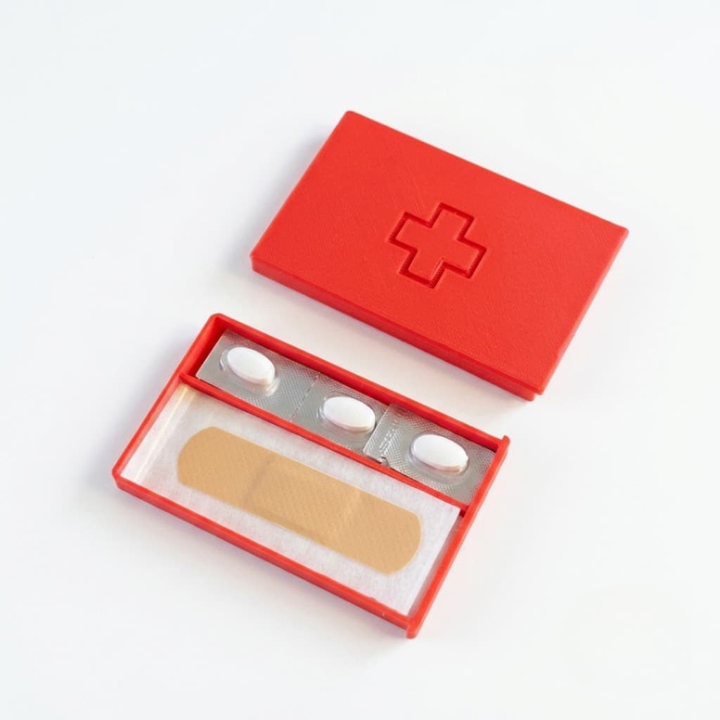 Mini Kit Primeiros Socorros Porta Comprimidos e Curativos