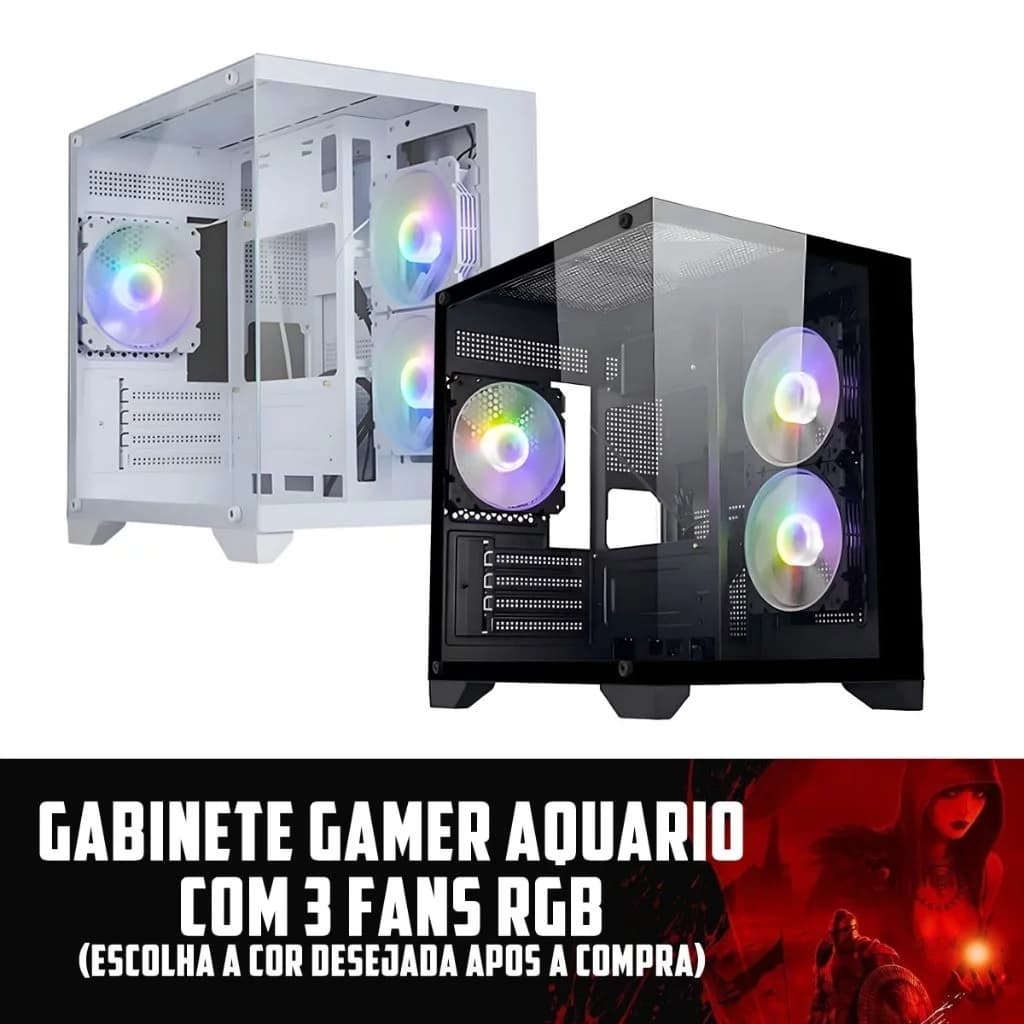 PC Gamer AMD Ryzen 5 5600X, Memória Ram 32GB , SSD1TB, Placa Vídeo RTX 3050 6GB, Monitor 27" 144Hz