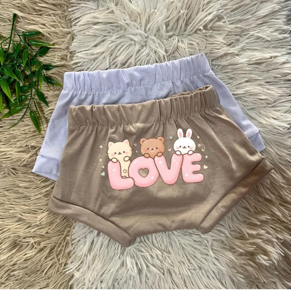 Kit 2 Tapa Fralda Bebê Infantil Short Macio Fresquinho Baby Verão Praia Enxoval  Varias Cores Promoção