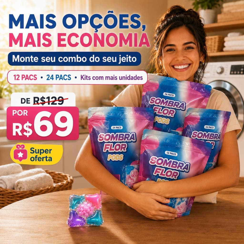 Kit Econômico Lava Roupas em Cápsulas 5 em 1 para Toda Família Rende Mais no Dia a Dia