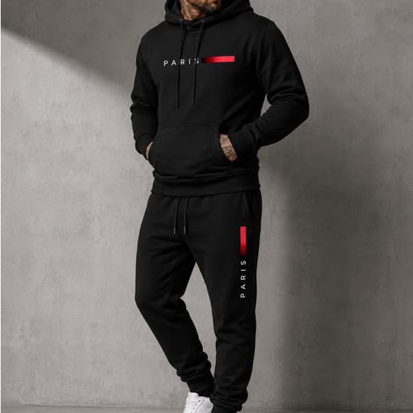Conjunto Masculino Estampa Paris Kit Calça e Moletom Canguru Lançamento