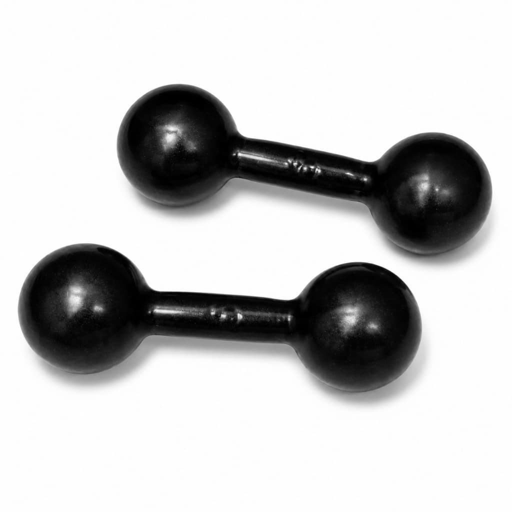 Kit par Halter Bola Emborrachado 5kg Musculação Academia Crossfit Treino Funcional Exercícios Fitness Casa
