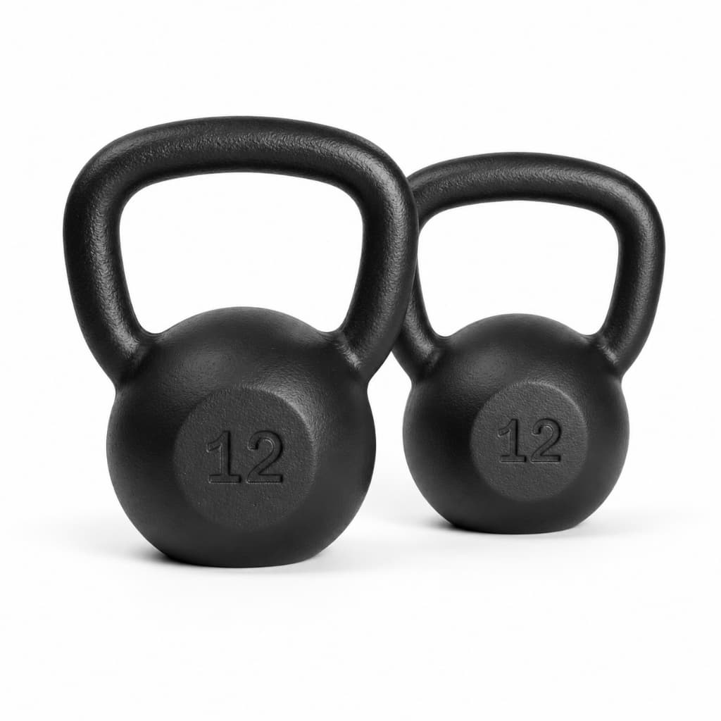 KIT PAR KETTLEBELL 12KG CADA FERRO FUNDIDO MUSCULAÇÃO ACADEMIA FITNESS TREINO FUNCIONAL CROSS TRAINING CASA
