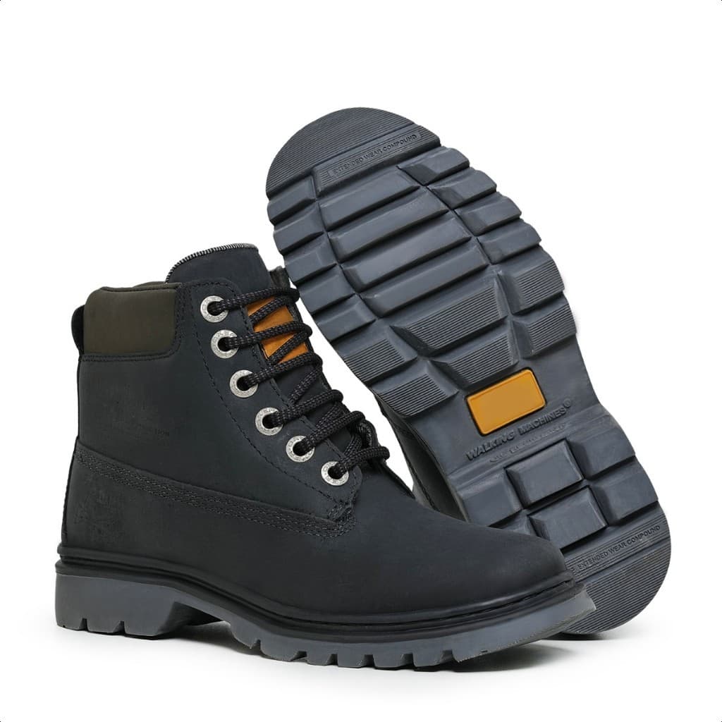 Coturno Unisex Bota Adventure Em Couro Legitimo Botina Resistente Cuturno Calçado Confortável e Reforçado