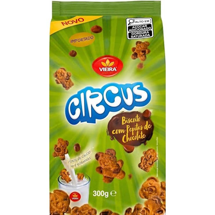 Biscoito Vieira Circus Pepitas de Chocolate 300g Biscoito Doce Importado de Portugal