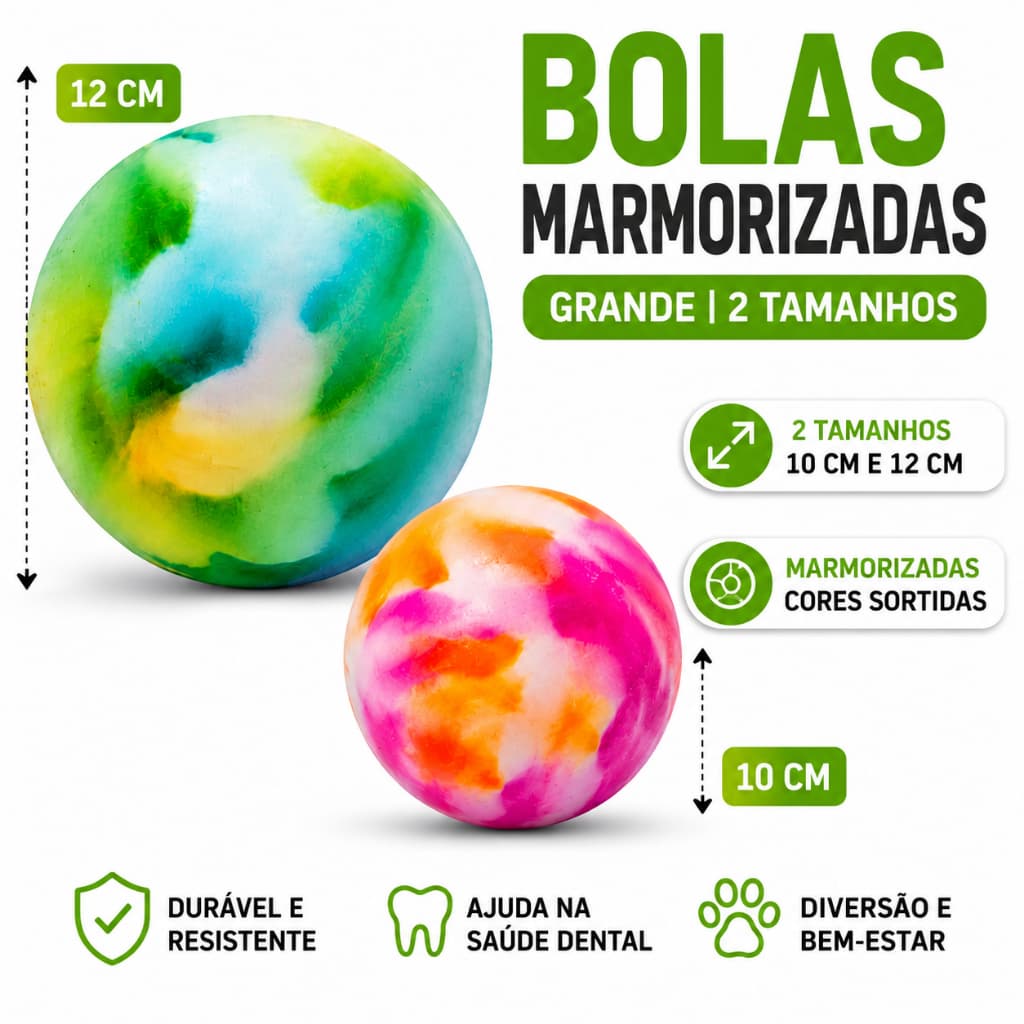 Bolas Marmorizadas Grande Brinquedo Anti-stress Para Cachorro Cães