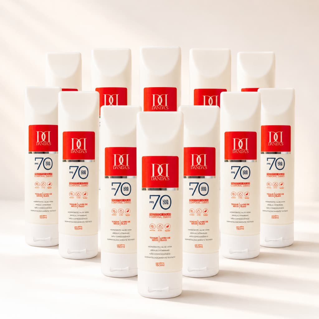 Kit com 10 Protetores Solares DANDAS FPS 70 – 150 ml Cada