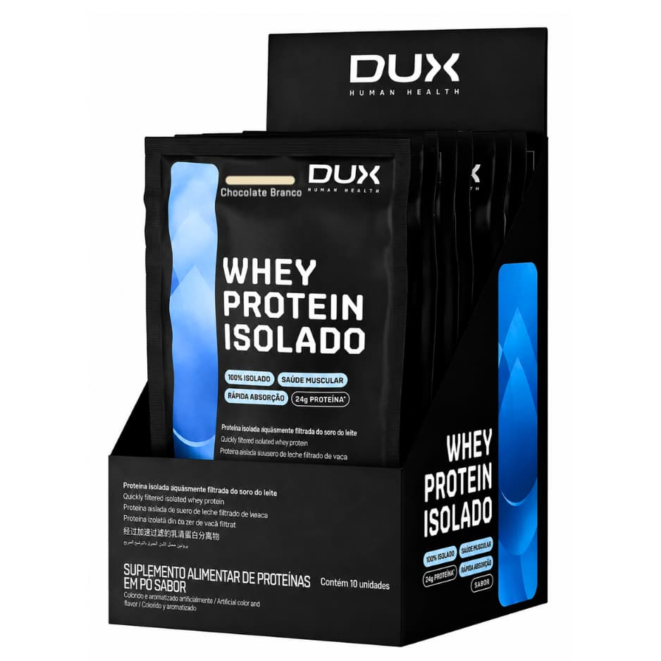 WHEY PROTEIN DUX ISOLADO 30G CAIXA 10 UN CHOCOLATE BRANCO