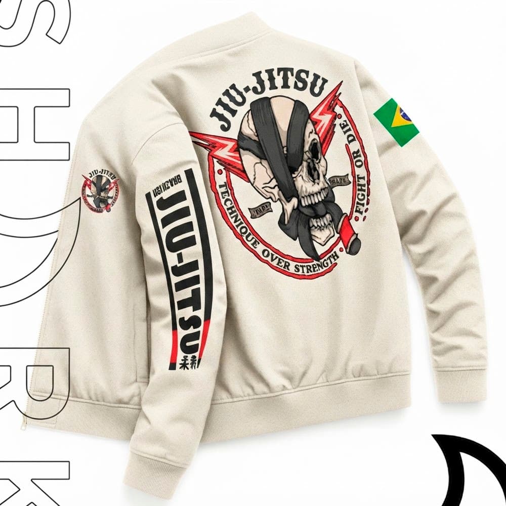 Casaco Jaqueta Masculina Bomber Treino Esportivo Jiu Jitsu Luta Artes Marciais Academia Lutador Com Ziper Esportivo