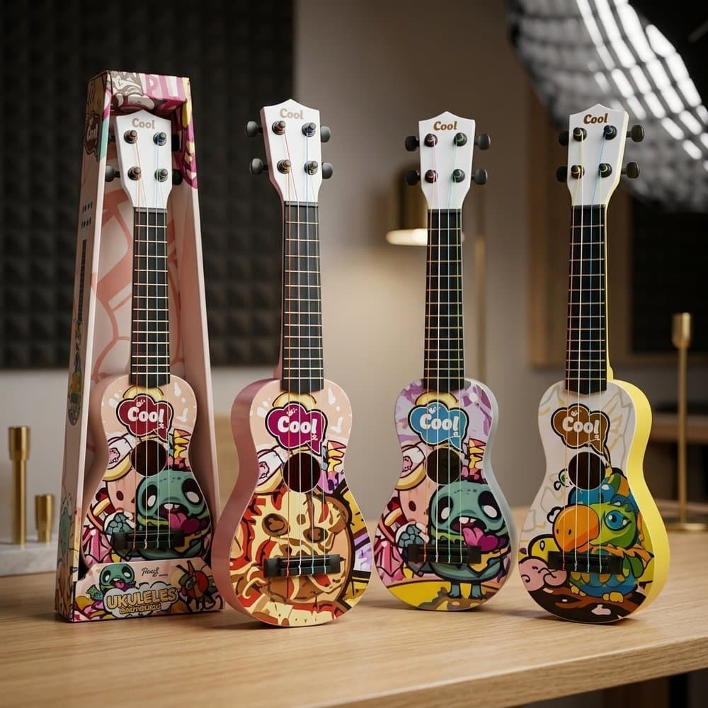 Guitarra Infantil Brinquedo Sortido Instrumento Musical Para Criança Brinquedo Educativo Incentivo