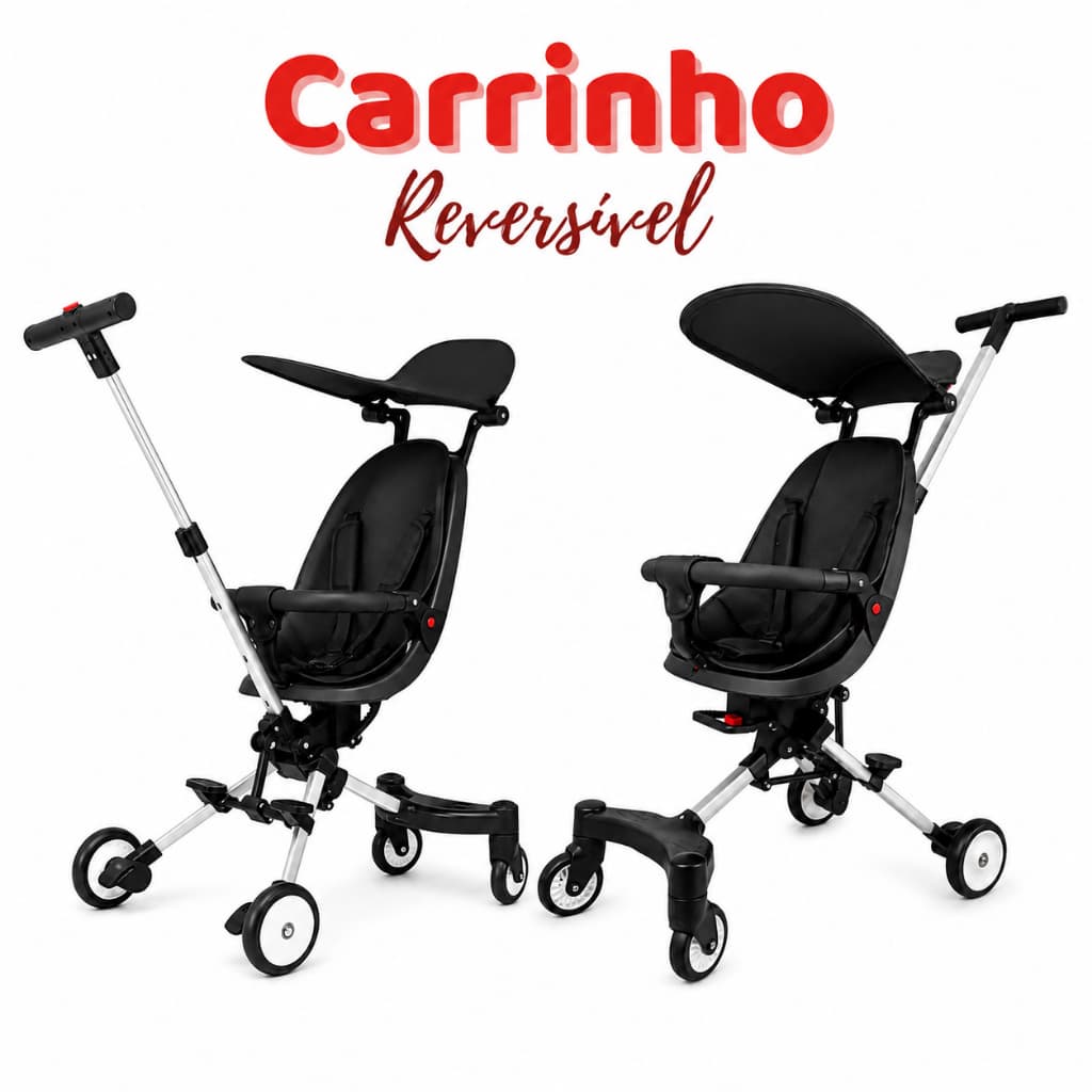 Carrinho De Bebê Reversível Para Passeio Resistente Confortável Qualidade Premium